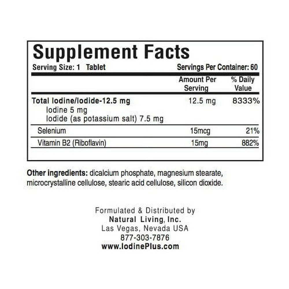 Iodine Supplement for Low Thyroid Support – 6 Bottles X66788