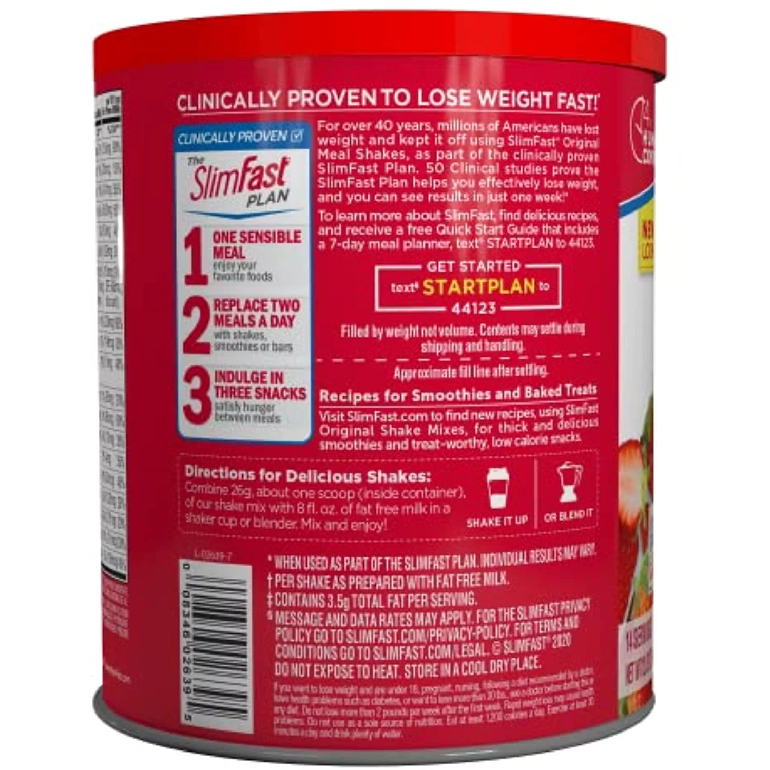 Strawberries & Cream Meal Replacement Shake Mix, 10g Protein, 14 Servings W4422