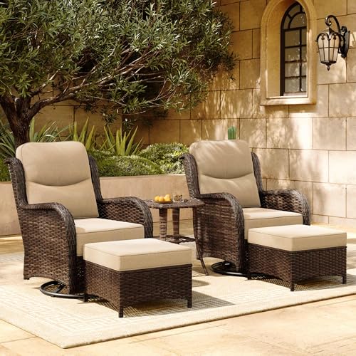 Outdoor Wicker Conversation Set with Cushions, 7 Pieces P4930
