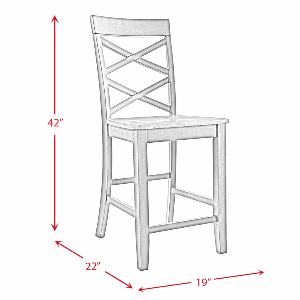6PC Counter Height Dining Set with Table, 4 Side Chairs and Bench L72592