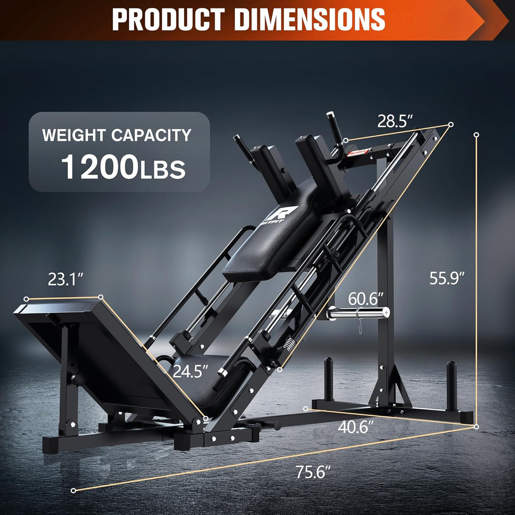 Leg Press Hack Squat Machine for Home Gym, Adjustable Lower Body Workout Equipment Z33083