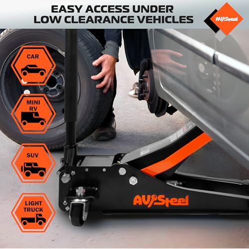 Low Profile Floor Jack 3 Ton with Dual Pistons Quick Lift Pump Q24137