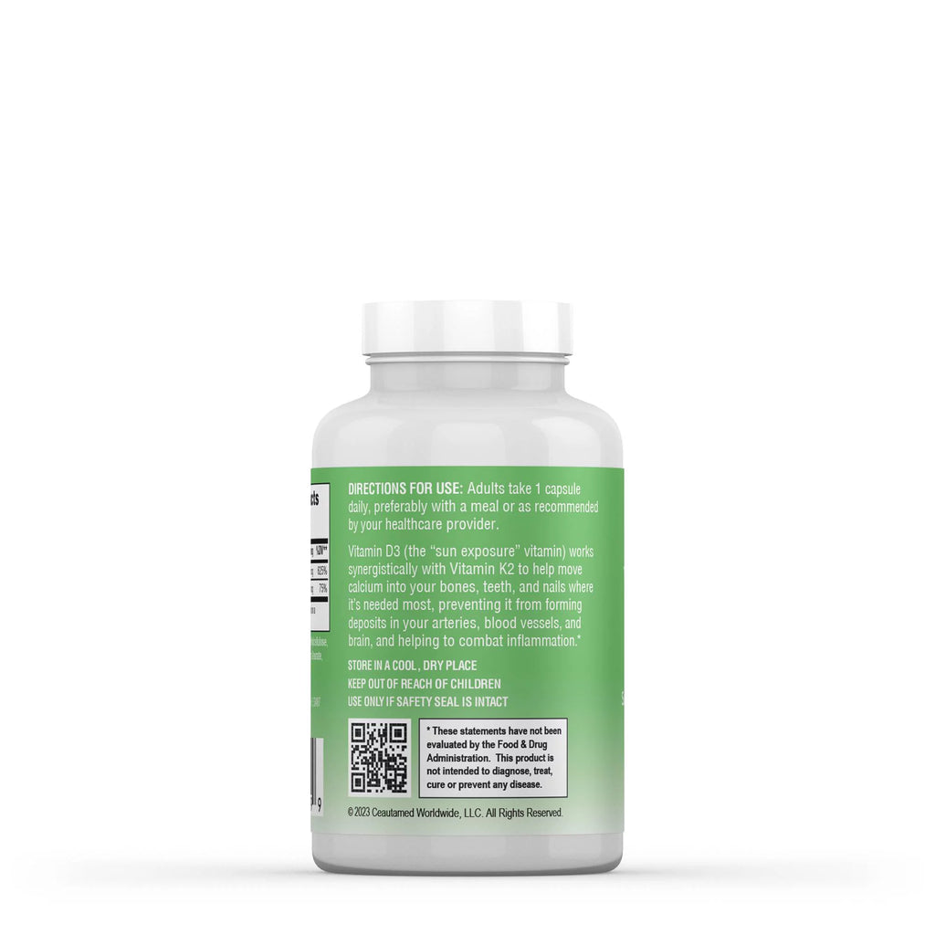 Vitamin D3 K2 Supplement for Heart Bone and Immune Support, 60 Capsules N5251