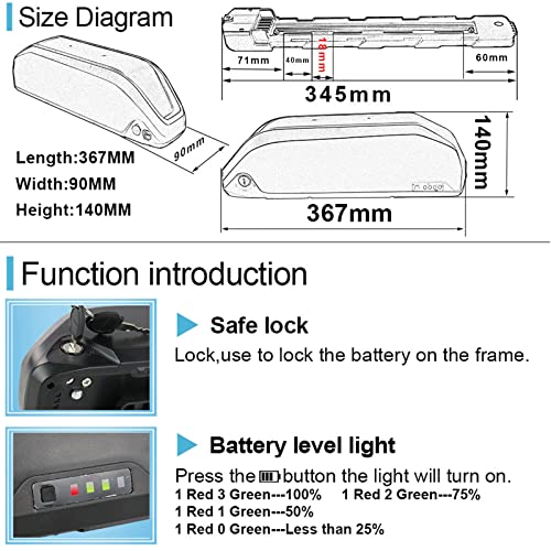 52V 19.2Ah Ebike Battery with Charger and USB Port G4921
