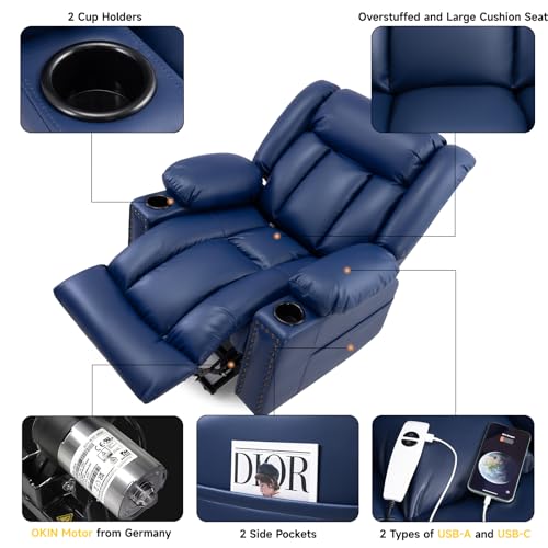 Power Lift Recliner Chair for Elderly with Heat and Massage, Adjustable Positions, Dark Brown P618617