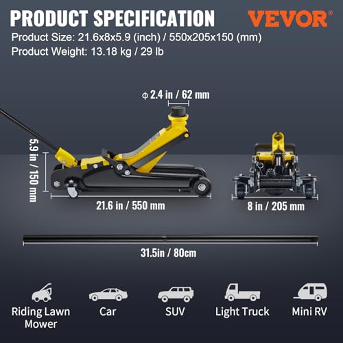 Low Profile Steel Racing Floor Jack with Single Piston Lift Pump O83943