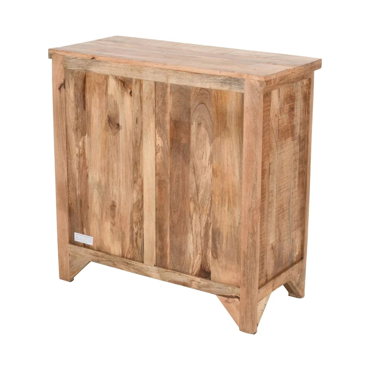 39 Inch Farmhouse 2 Drawer Mango Wood Console Cabinet with Door Storage, Rustic Brown C191