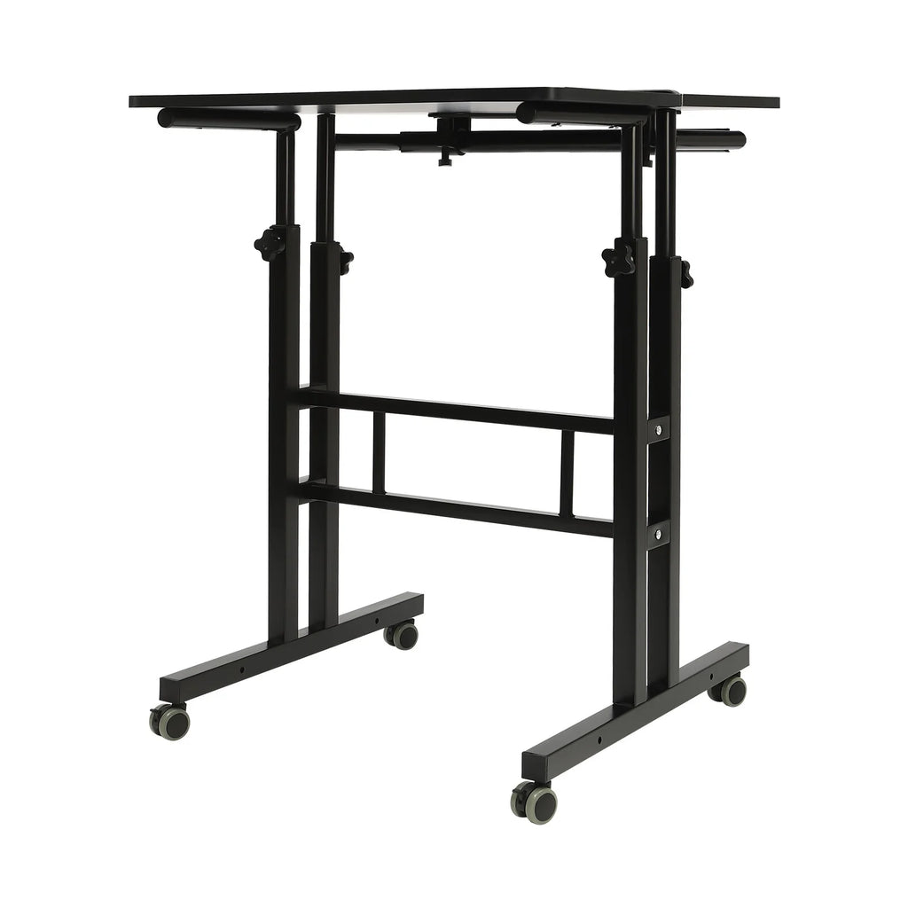 24" Mobile Stand Up Desk Adjustable Height with Wheels for Home Office A350689