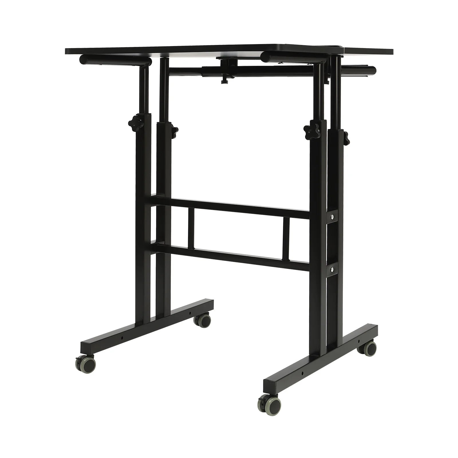 24" Mobile Stand Up Desk Adjustable Height with Wheels for Home Office A350689