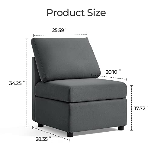 Modular Sectional Sofa with Storage, U Shaped Couch, Blue Y4358