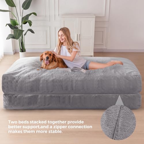 Giant Bean Bag Chair Bed for Adults, Convertible Floor Sofa Mattress R473823