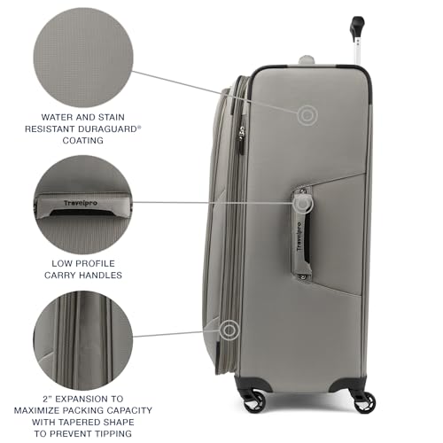 Softside Expandable Carry-On Luggage with 4 Spinner Wheels, Lightweight Suitcase H323