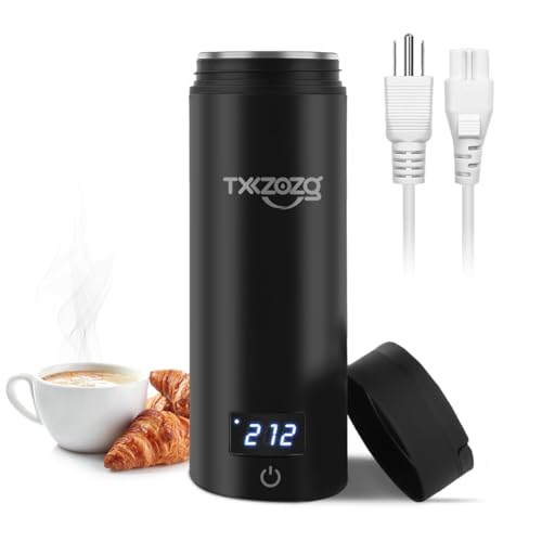 Travel Electric Kettle, Portable Small Electric Tea Kettle Mini Water Boiler with 4 Temperature Control Presets and Auto Shut-Off and Boil Dry Protection,304 Stainless Steel,BPA Free,White