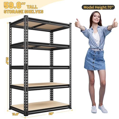 Storage Shelves 6 Tier Heavy Duty Metal Shelving Adjustable L7515
