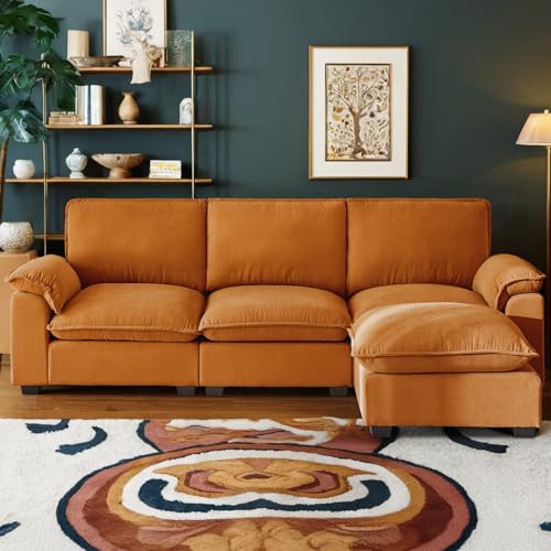 L Shaped Sectional Sofa Chenille Fabric for Living Room N6790