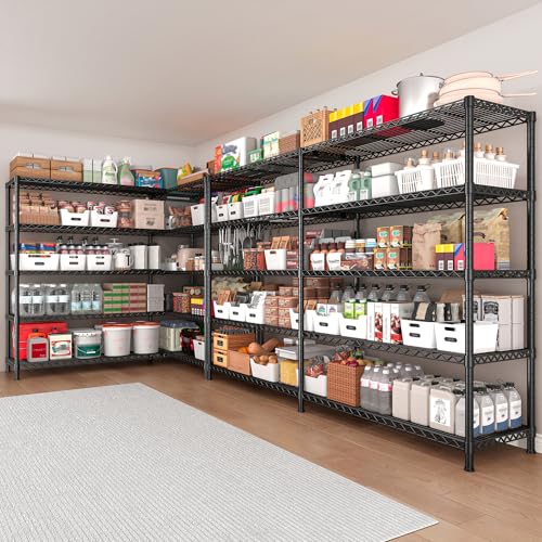 Metal Storage Shelving Unit 5-Tier Heavy Duty Adjustable Wire Shelves F25196