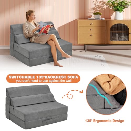 Folding Sofa Bed Convertible Sleeper Chair with Back Support I89003