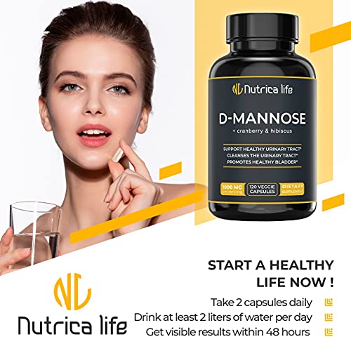 D-Mannose 1000mg Capsules with Cranberry and Hibiscus Extract U6730