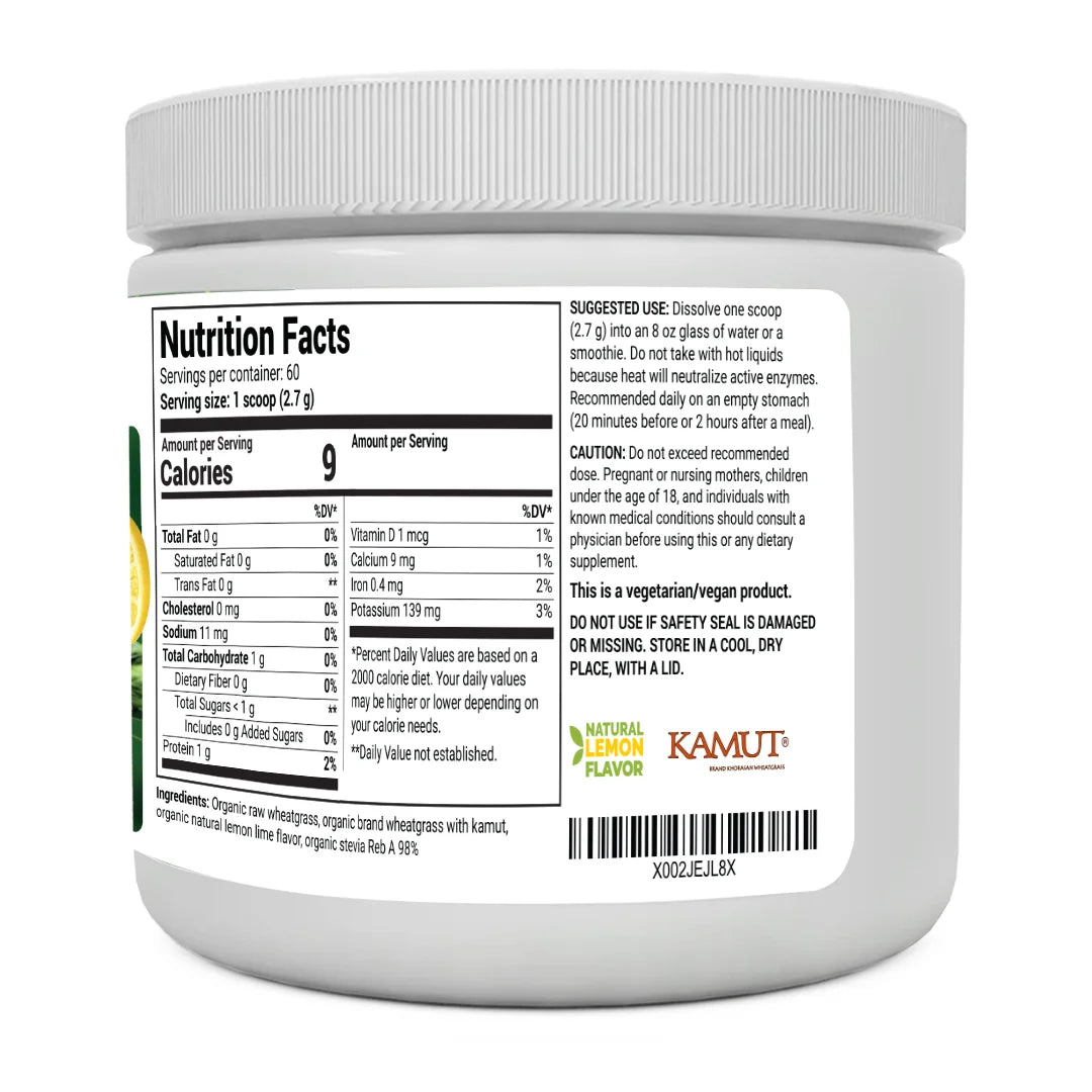 Organic Wheatgrass Superfood Powder, Lemon Flavor, 164g K353