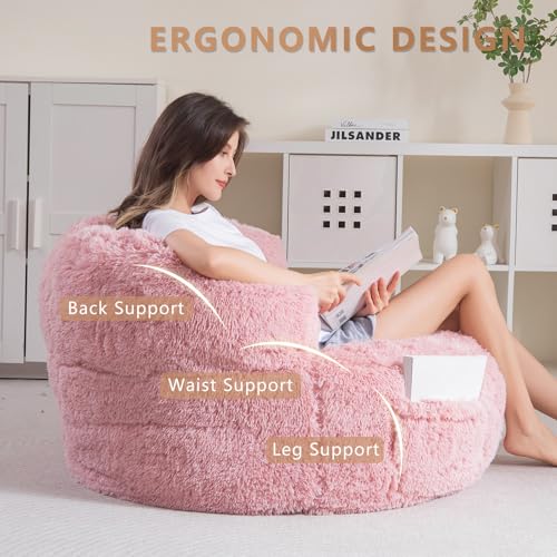 Giant Faux Fur Bean Bag Chair for Adults with Filler T74545