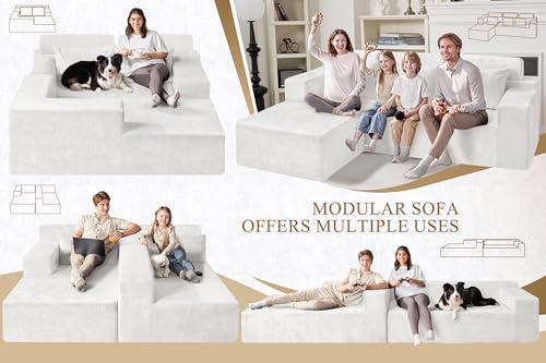 L-Shape Modular Sectional Sofa with Deep Seat, No Assembly Required C597556