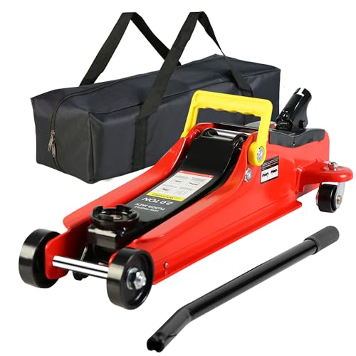 Heavy Duty Hydraulic Floor Jack, Low Profile Steel Racing Jack, 2 Ton Capacity, Blue H1350