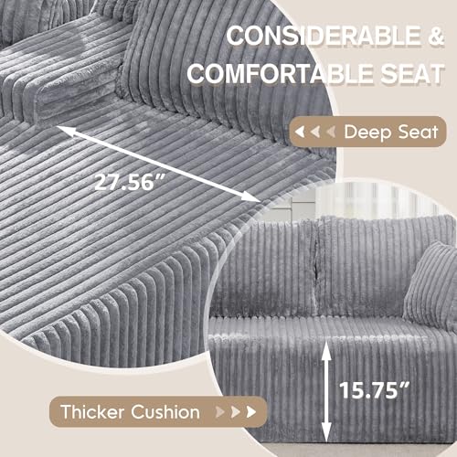 Modular L-Shape Sectional Sofa with Oversized Chaise A47792