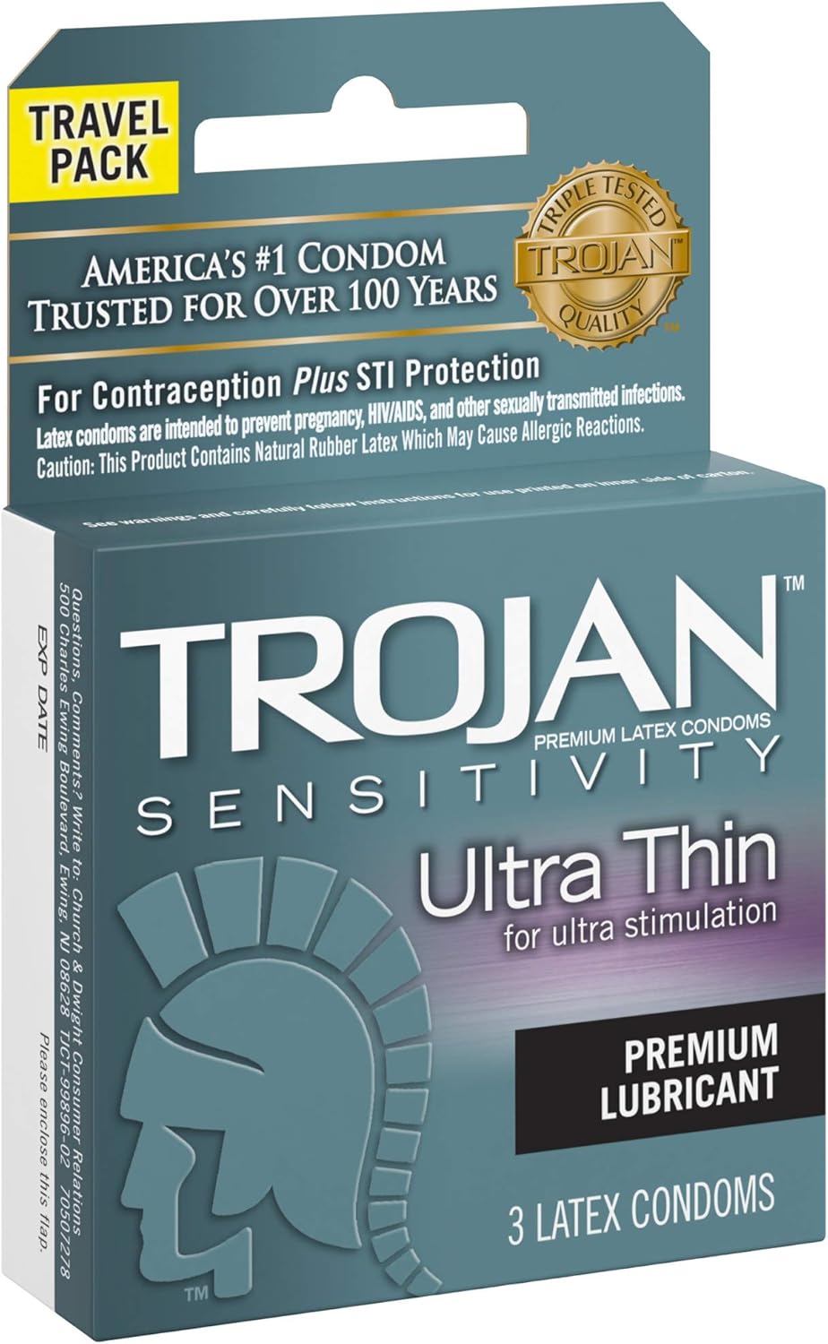 Sensitivity Ultra Thin Lubricated Condoms, 3 Count Z3976