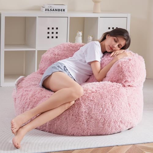 Giant Faux Fur Bean Bag Chair for Adults with Filler T74545