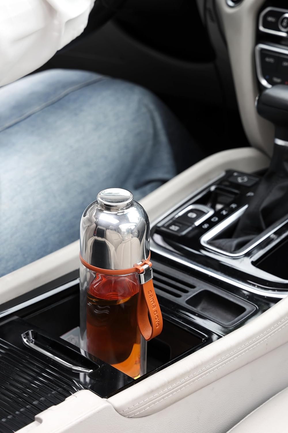 Magnetic Tea Infuser Bottle with Leakproof Double Wall Glass W194