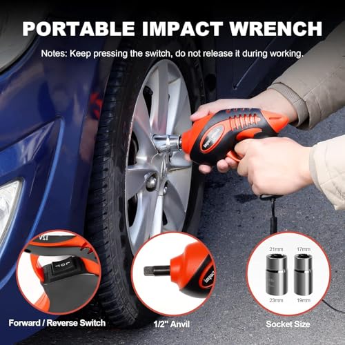 Car Jack Kit 5 Ton 12V with Impact Wrench and Tire Inflator B789
