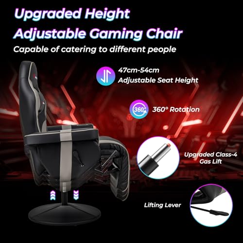 Massage Gaming Chair with Adjustable Backrest and Footrest G669073