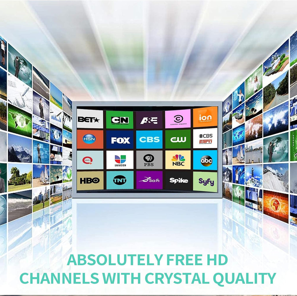 TV Antenna 550+ Miles, Indoor Outdoor Digital Antenna for HDTVs, 4K 1080P HD with Amplifier Signal Booster & 33FT Coaxial Cable V4591
