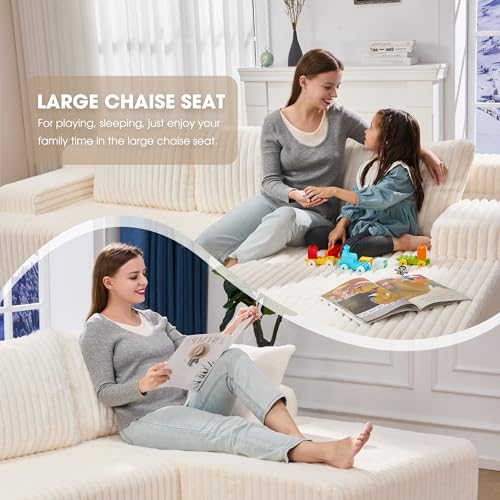 Modular L-Shape Sectional Sofa with Oversized Chaise A47792