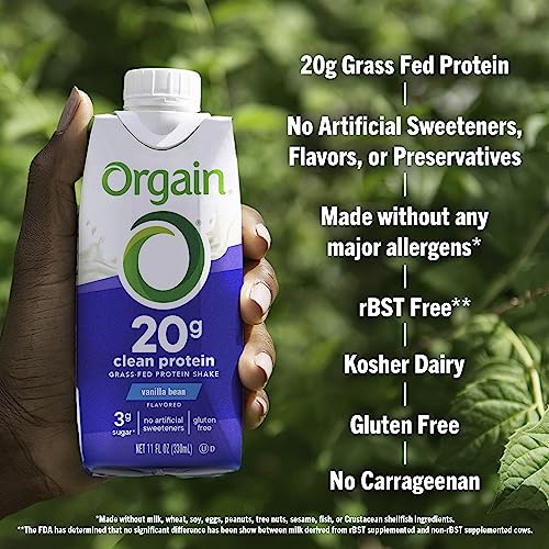 Protein Shake, Vanilla Bean, 20g Whey, 11 Fl Oz (Pack of 12) Y83753