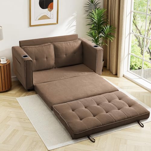 Sleeper Sofa Bed Convertible Futon for Small Spaces, Dark Blue F79197