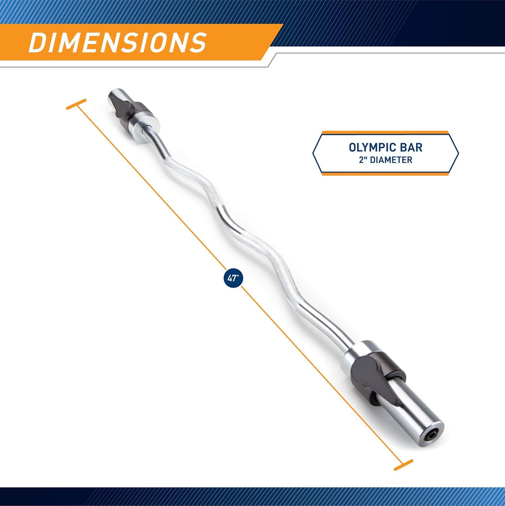 Solid Steel Olympic Weight Bar with Chrome-Plated Collars F4904