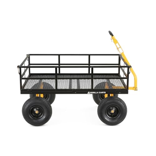 Heavy Duty Steel Mesh Utility Wagon Cart for Outdoor Hauling and Gardening I141134