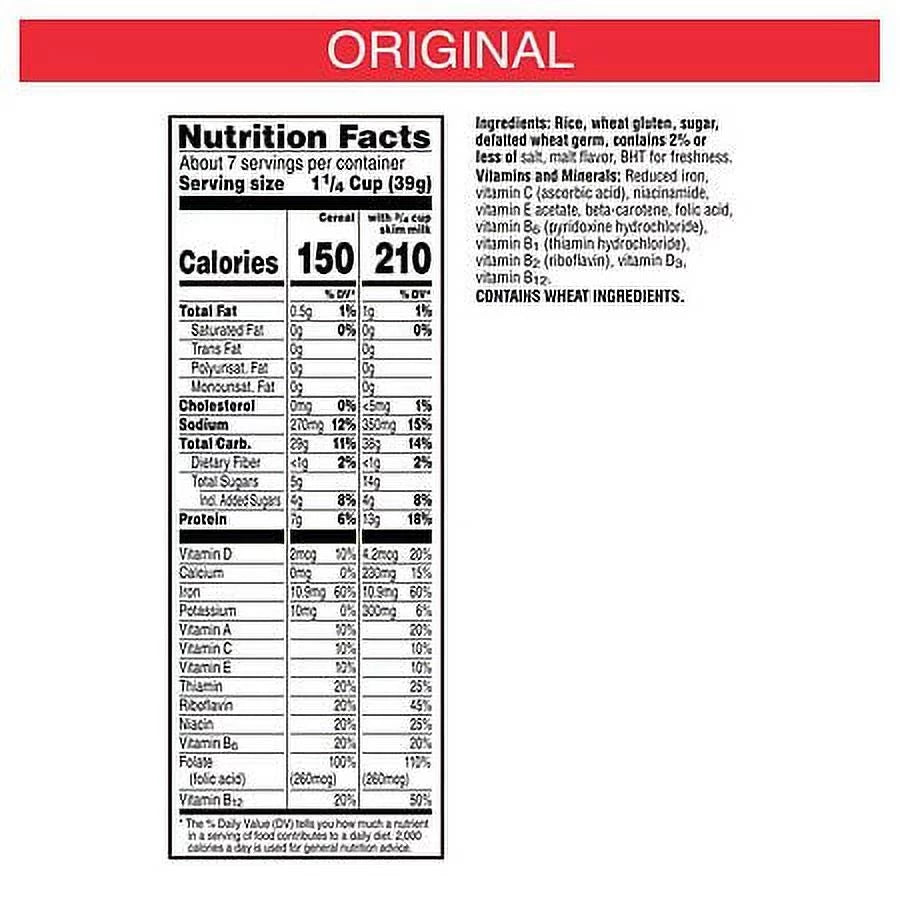 Cold Breakfast Cereal, Original, 9.6oz, 2-Pack T860386