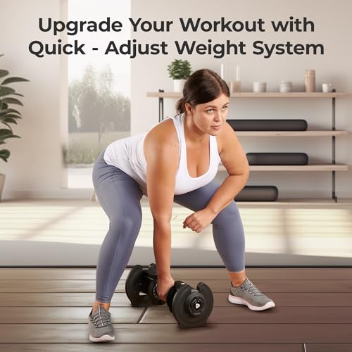 Adjustable Dumbbells 6-in-1, Quick Adjust Weight for Home Gym S711