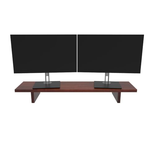 Monitor Stand for Desk - Dark Bamboo Wood Monitor Stand Riser - Computer Monitor Stand for Desk - Desk Monitor Stand - Desktop Monitor Stand - Monitor Riser for Desk - Computer Monitor Riser