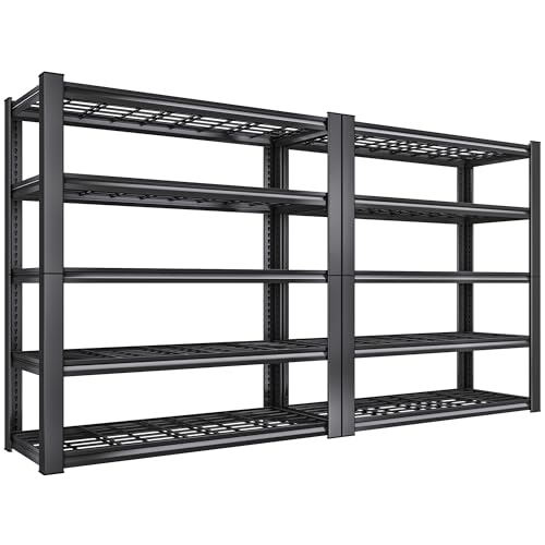 Heavy Duty Metal Shelving 5 Tier Adjustable Storage Shelves, 72" H x 35.5" W x 16" D, Black D96275