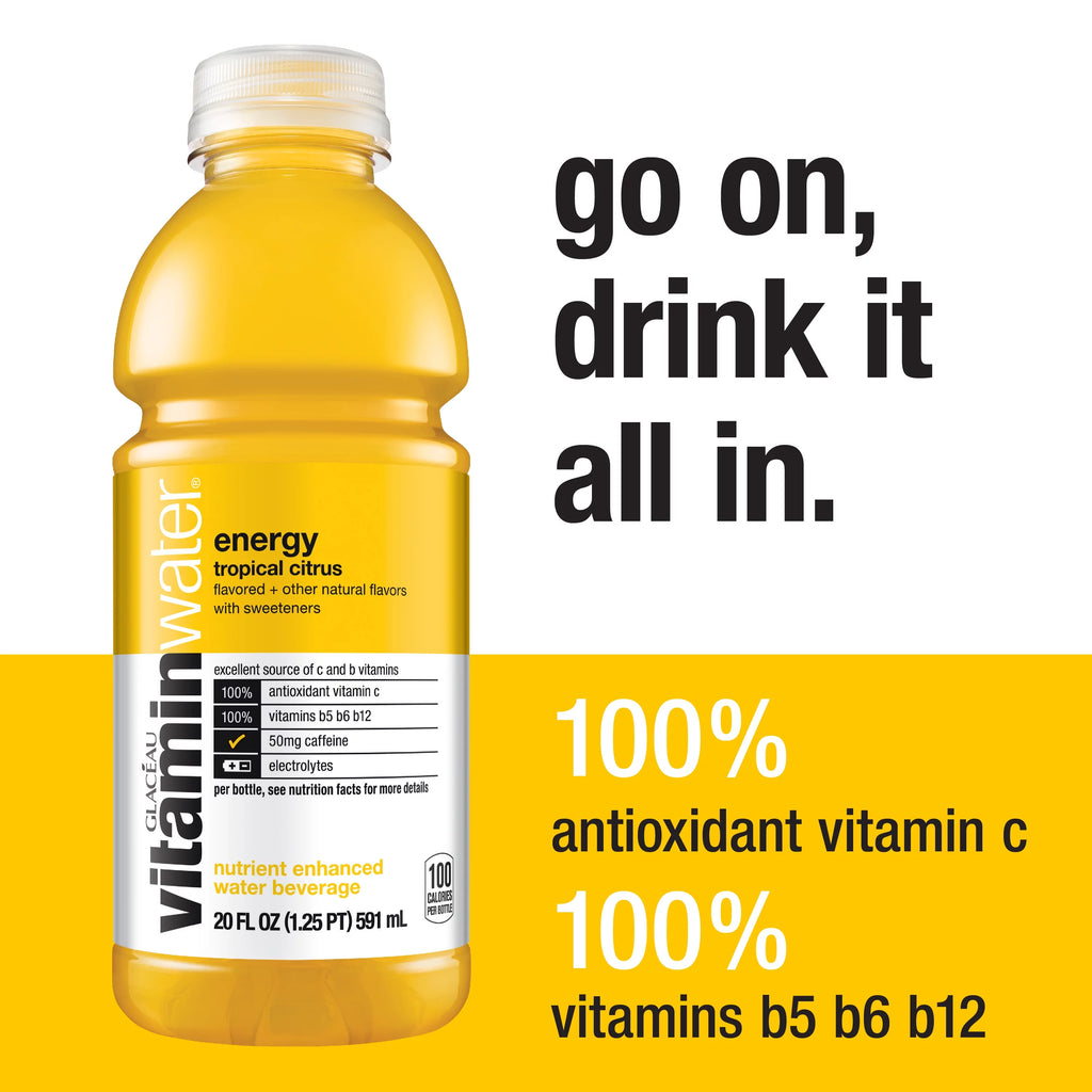 Tropical Citrus Vitaminwater, 20 Fl Oz, 12 Count E329