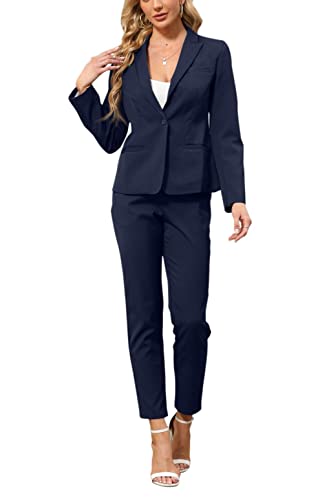 Women's 2 Piece Business Suit Set Slim Fit Blazer Pant N12180