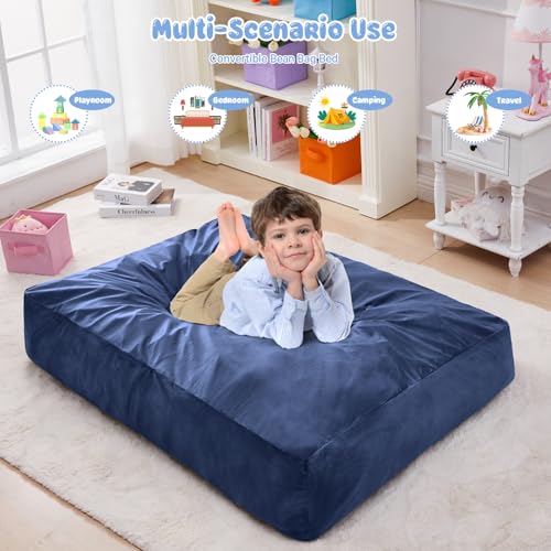 Giant Bean Bag Chair Convertible Bed with Microfiber Cover X2136