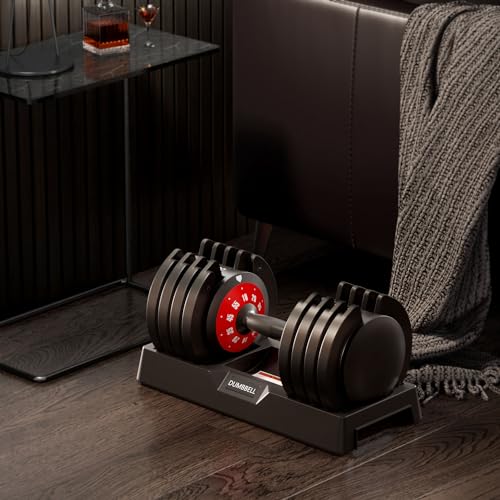 Adjustable Dumbbells 5LB to 110LB Free Weight Set with Anti-Slip Metal Handle for Home Gym F36243