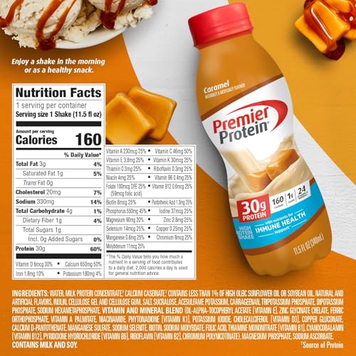 Café Latte Protein Shake, 30g Protein, 1g Sugar, 11.5 fl oz, 12 Pack W5537