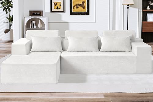 L-Shape Modular Sectional Sofa with Deep Seat, No Assembly Required C597556
