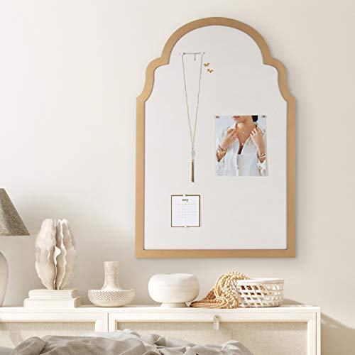 Framed Arch Fabric Pinboard, 24 x 36, Gold, Modern Bulletin Board for Wall L20169