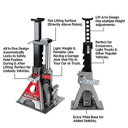 3 Ton Bottle Jack with Jack Stands, 6000 lb Capacity Car Lift W53060